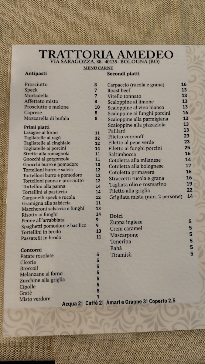 Menu Trattoria Amedeo-1
