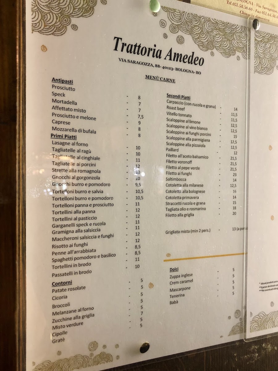 Menu Trattoria Amedeo-10
