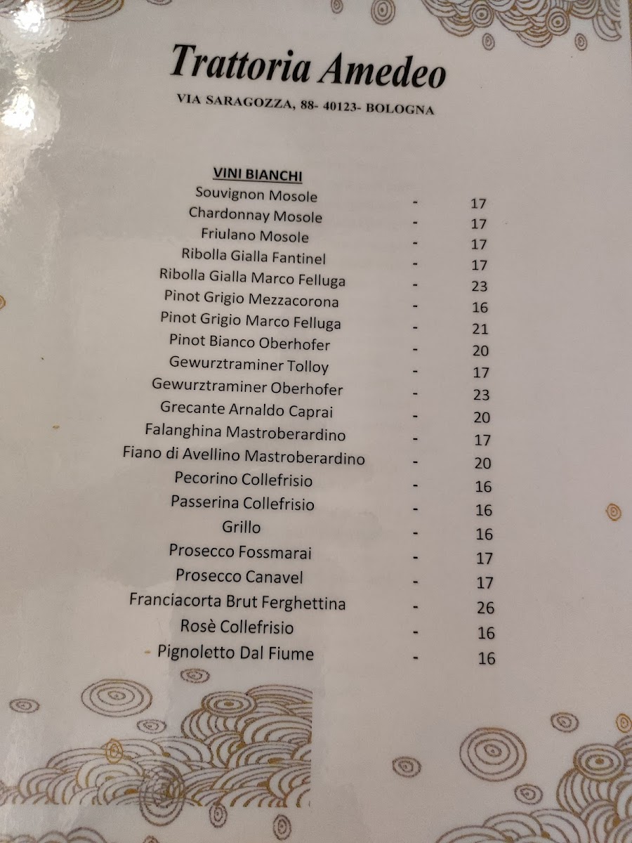 Menu Trattoria Amedeo-9
